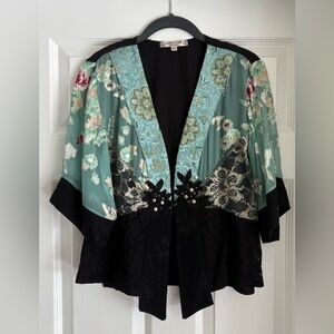 Spencer Alexis Asian Inspired Kimono Blouse/Top. Petite Medium
